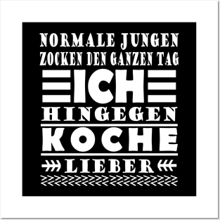 Kochen Koch Lecker Männer Chefkoch Spruch Posters and Art